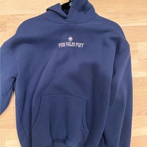 PINK PALM PUFF HOODIE